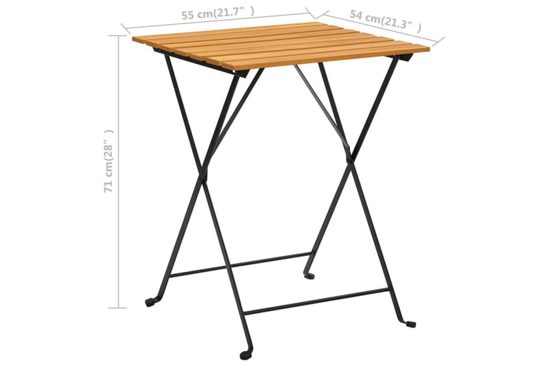 Cafébord 55x54x71 cm massivt akaciaträ - Brun - Cafebord