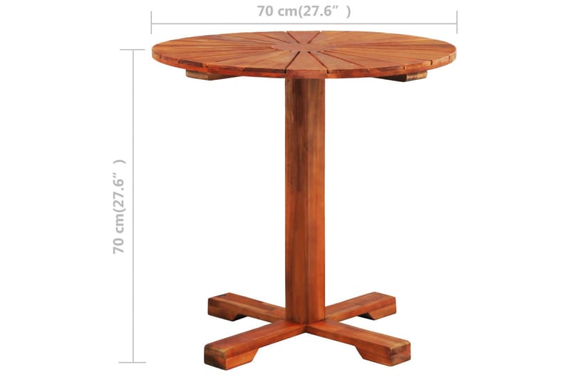 Cafébord 70x70 cm massivt akaciaträ - Brun - Cafebord