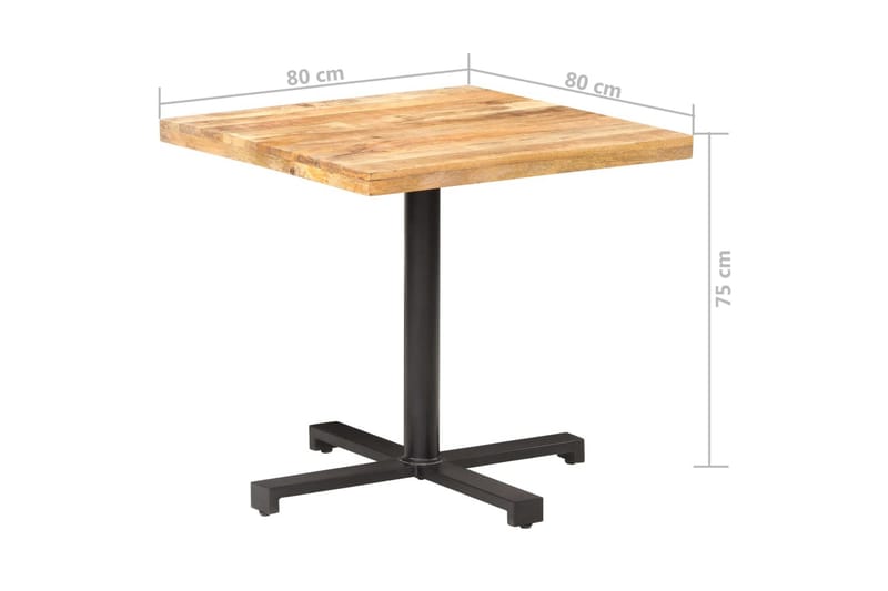 Cafébord fyrkantigt 80x80x75 cm grovt mangoträ - Brun - Cafebord