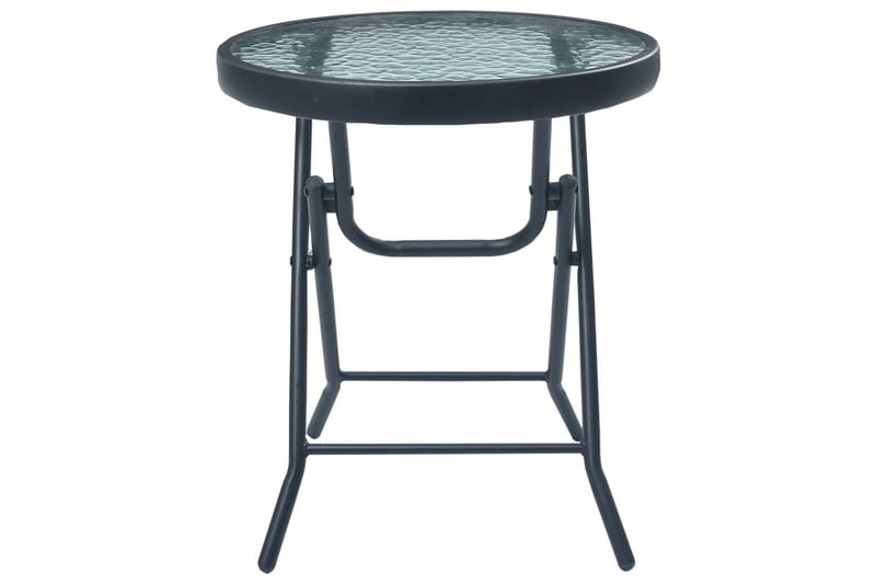 Cafébord svart 40x46 cm stål och glas - Svart - Cafebord