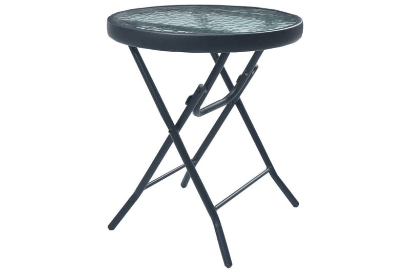 Cafébord svart 40x46 cm stål och glas - Svart - Cafebord