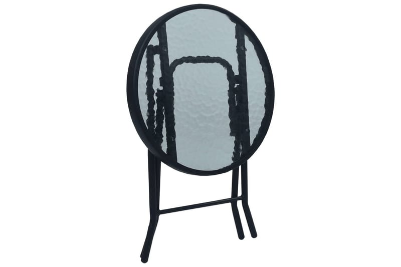 Cafébord svart 40x46 cm stål och glas - Svart - Utemöbler - Trädgårdsbord & Utebord - Cafebord