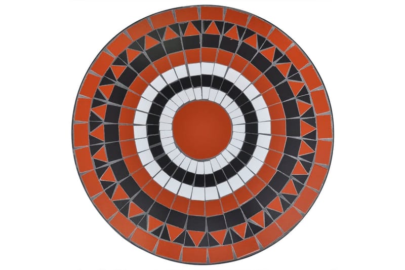 Cafébord terrakotta och vit 60 cm mosaik - Vit - Utemöbler - Trädgårdsbord & Utebord - Cafebord
