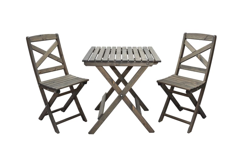 Edilma Hopfällbart Klappbord Cafébord och Utebord 65 cm Furu - Grå - Utemöbler - Trädgårdsbord & Utebord - Cafebord