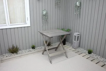 Edilma Hopfällbart Klappbord Cafébord och Utebord 65 cm Furu - Grå - Utemöbler - Trädgårdsbord & Utebord - Cafebord