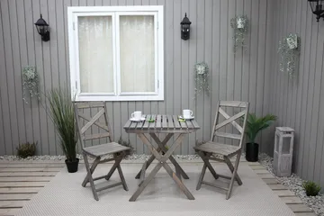 Edilma Hopfällbart Klappbord Cafébord och Utebord 65 cm Furu - Grå - Utemöbler - Trädgårdsbord & Utebord - Cafebord