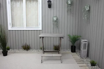 Edilma Hopfällbart Klappbord Cafébord och Utebord 65 cm Furu - Grå - Utemöbler - Trädgårdsbord & Utebord - Cafebord
