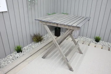 Edilma Hopfällbart Klappbord Cafébord och Utebord 65 cm Furu - Grå - Utemöbler - Trädgårdsbord & Utebord - Cafebord