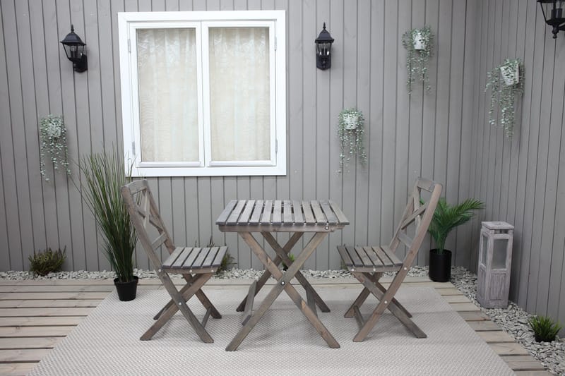 Edilma Hopfällbart Klappbord Cafébord och Utebord 65 cm Furu - Grå - Utemöbler - Trädgårdsbord & Utebord - Cafebord