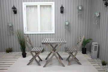 Edilma Hopfällbart Klappbord Cafébord och Utebord 65 cm Furu - Grå - Utemöbler - Trädgårdsbord & Utebord - Cafebord