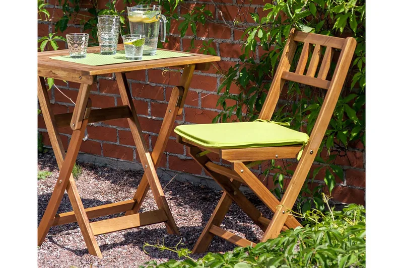 Finlay Hopfällbart Cafébord och Kaffebord 60 cm Trä Akacia - Ljusbrun - Utemöbler - Trädgårdsbord & Utebord - Cafebord