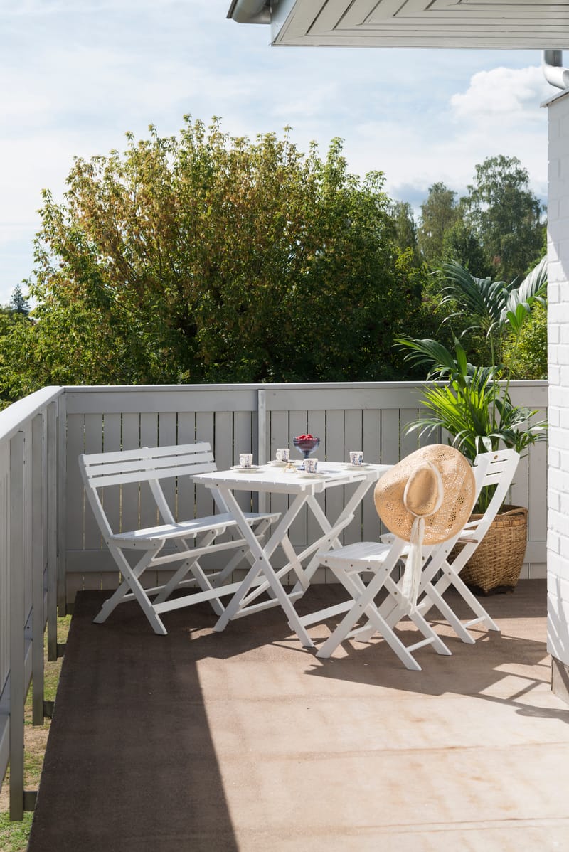 Cafébord Hillerstorp Åre Vit 95 x 72 cm - Vit - Utemöbler - Trädgårdsbord & Utebord - Cafebord