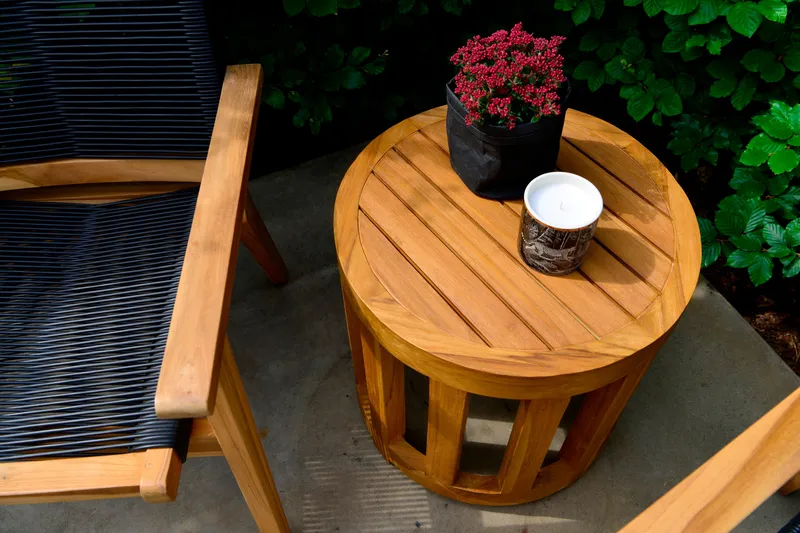 Himmelsnäs Runt Sidobord och Blombord 50 cm Trä - Brun - Utemöbler - Trädgårdsbord & Utebord - Cafebord