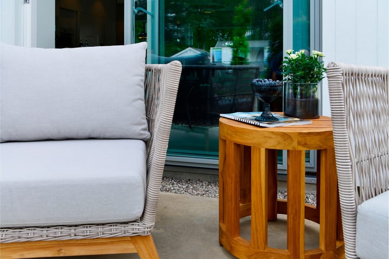 Himmelsnäs Runt Sidobord och Blombord 50 cm Trä - Brun - Utemöbler - Trädgårdsbord & Utebord - Cafebord