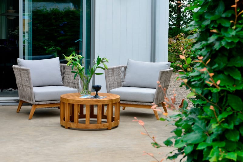 Himmelsnäs Runt Soffbord Utomhus 80 cm Teak - Brun - Utemöbler - Trädgårdsbord & Utebord - Cafebord