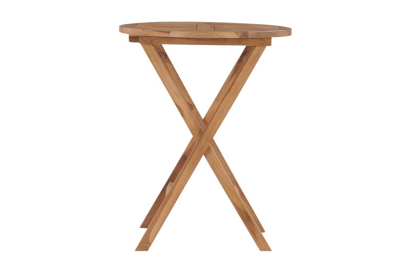 Hopfällbart trädgårdsbord 60 cm massivt teakträ - Brun - Cafebord