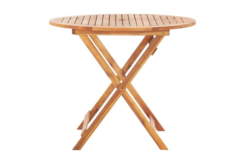 Hopfällbart trädgårdsbord 90x75 cm massivt akaciaträ - Brun - Cafebord