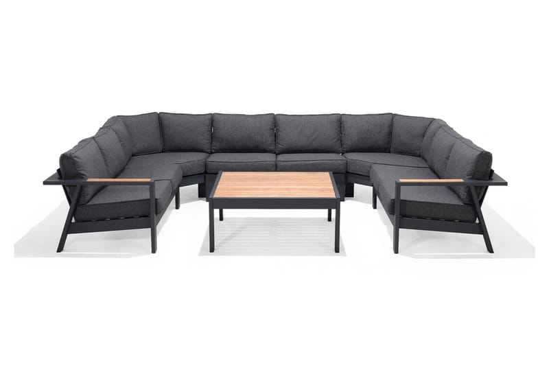 Palau Cafébord och Loungebord Utomhus 103 cm Teak Trä - Grå - Utemöbler - Trädgårdsbord & Utebord - Cafebord