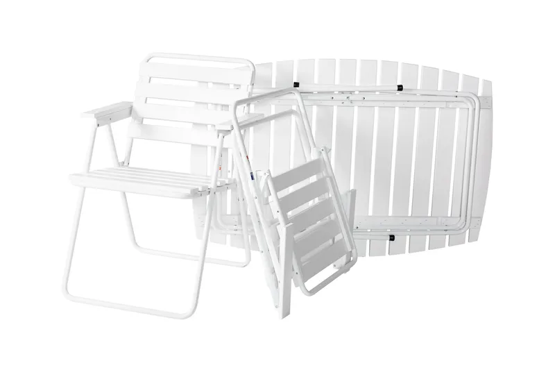 Retro Cafébord Utomhus 120 cm Trä - Vit - Utemöbler - Trädgårdsbord & Utebord - Cafebord