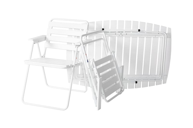 Retro Cafébord Utomhus 120 cm Trä - Vit - Utemöbler - Trädgårdsbord & Utebord - Cafebord