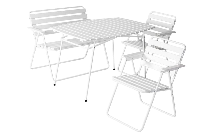 Retro Cafébord Utomhus 120 cm Trä - Vit - Utemöbler - Trädgårdsbord & Utebord - Cafebord