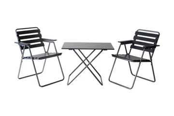 Retro Hopfällbart Cafébord Utomhus 75 cm Trä - Svart/grå - Utemöbler - Trädgårdsbord & Utebord - Cafebord