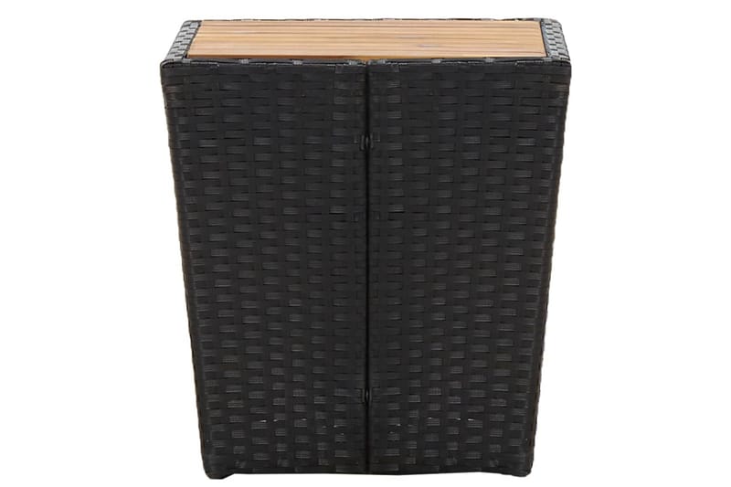 Tebord svart 41,5x41,5x43 cm konstrotting och massivt akacia - Svart - Cafebord