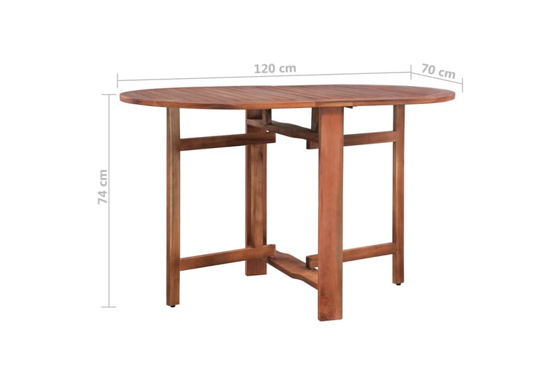 Trädgårdsbord 120x70x74 cm massivt akaciaträ - Brun - Cafebord