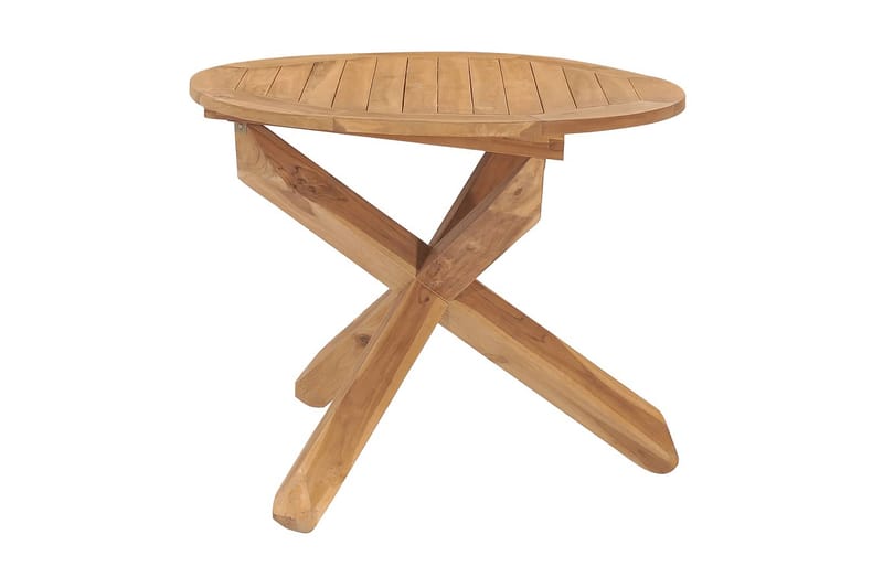 Trädgårdsbord Ã˜90x75 cm massiv teak - Brun - Cafebord