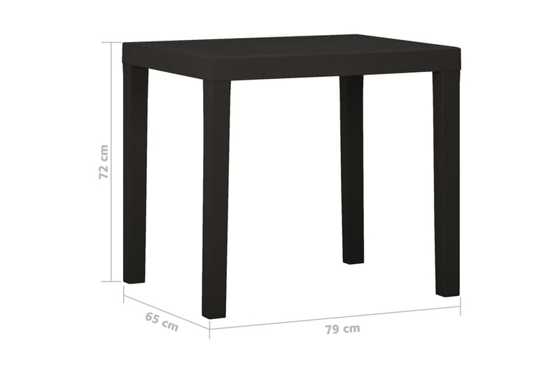 Trädgårdsbord antracit 79x65x72 cm plast - Grå - Utemöbler - Trädgårdsbord & Utebord - Cafebord