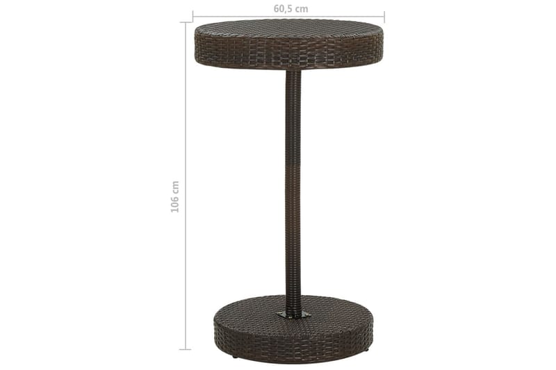 Trädgårdsbord brun 60,5x106 cm konstrotting - Brun - Utemöbler - Trädgårdsbord & Utebord - Matbord ute