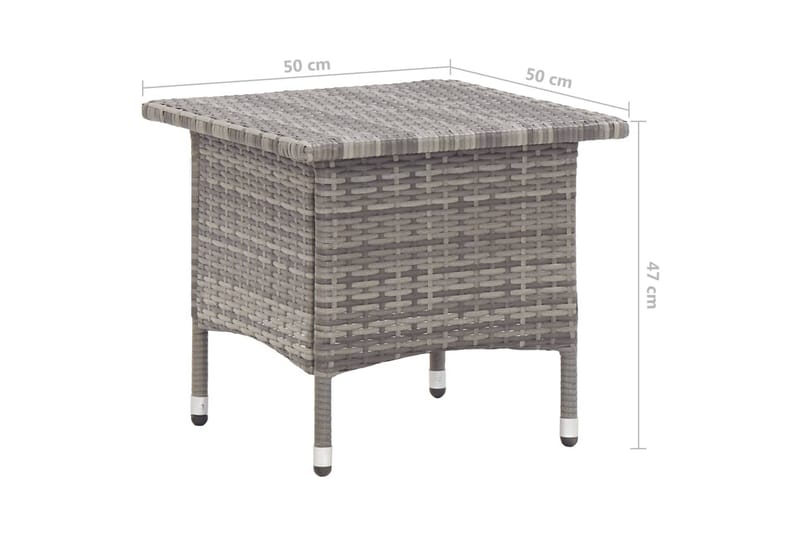 Trädgårdsbord grå 50x50x47 cm konstrotting - Grå - Cafebord