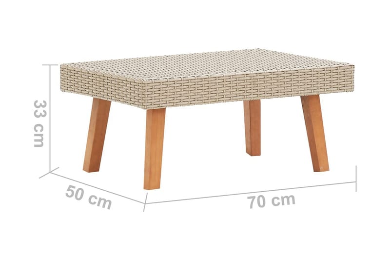 Trädgårdsbord konstrotting beige - Beige - Utemöbler - Trädgårdsbord & Utebord - Cafebord