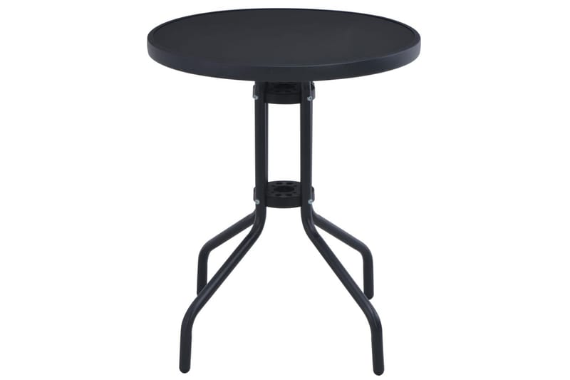 Trädgårdsbord svart 60 cm stål och glas - Svart - Cafebord