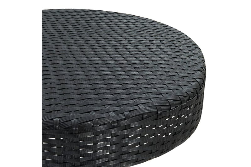 Trädgårdsbord svart 60,5x106 cm konstrotting - Svart - Matbord ute