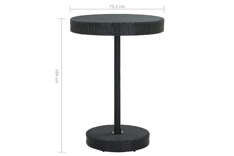 Trädgårdsbord svart 75,5x106 cm konstrotting - Svart - Matbord ute