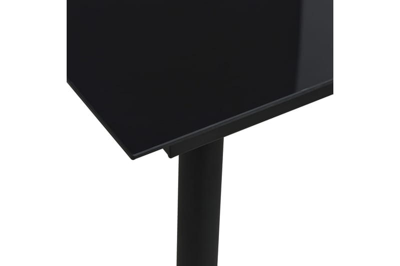 Trädgårdsbord svart 80x80x74 cm stål och glas - Svart - Utemöbler - Trädgårdsbord & Utebord - Cafebord
