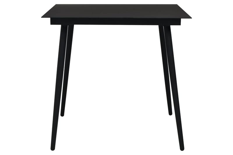 Trädgårdsbord svart 80x80x74 cm stål och glas - Svart - Cafebord