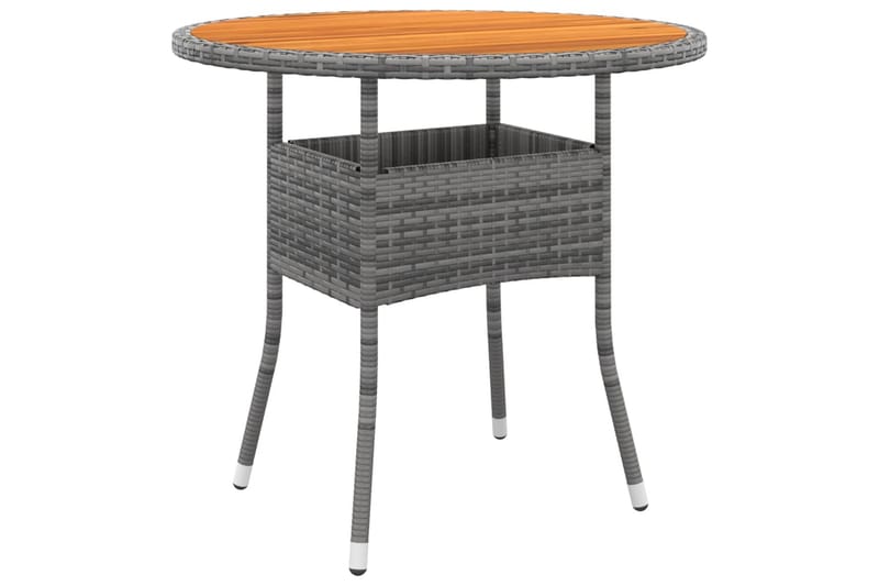 Utebord Ã˜80x75 cm akaciaträ och konstrotting grå - Grå - Cafebord