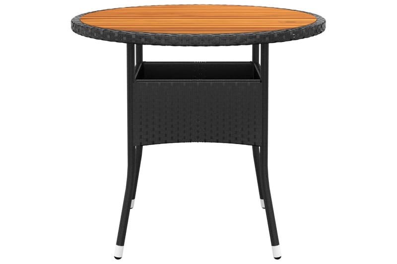 Utebord Ã˜80x75 cm akaciaträ och konstrotting svart - Svart - Cafebord