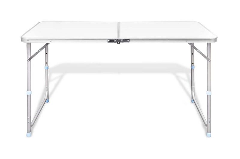 Campingbord med höj- och sänkbar aluminium (hopfällbar) 120x - Vit - Utemöbler - Trädgårdsbord & Utebord - Campingbord