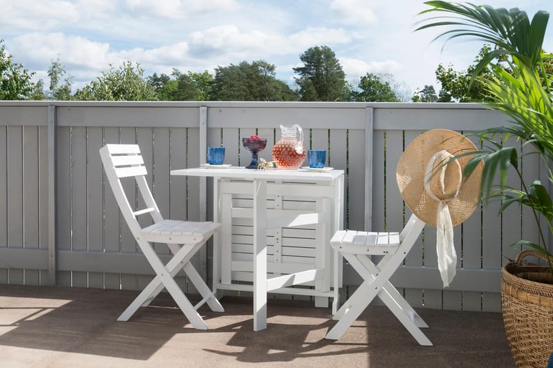 HILLERSTORP ÅRE Slagbord 70x20/80/140 cm Vit Akacia - Utemöbler - Trädgårdsbord & Utebord - Campingbord