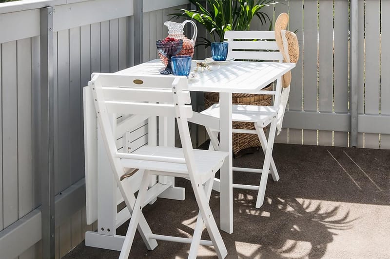 HILLERSTORP ÅRE Slagbord 70x20/80/140 cm Vit Akacia - Utemöbler - Trädgårdsbord & Utebord - Campingbord