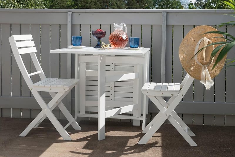 HILLERSTORP ÅRE Slagbord 70x20/80/140 cm Vit Akacia - Utemöbler - Trädgårdsbord & Utebord - Campingbord