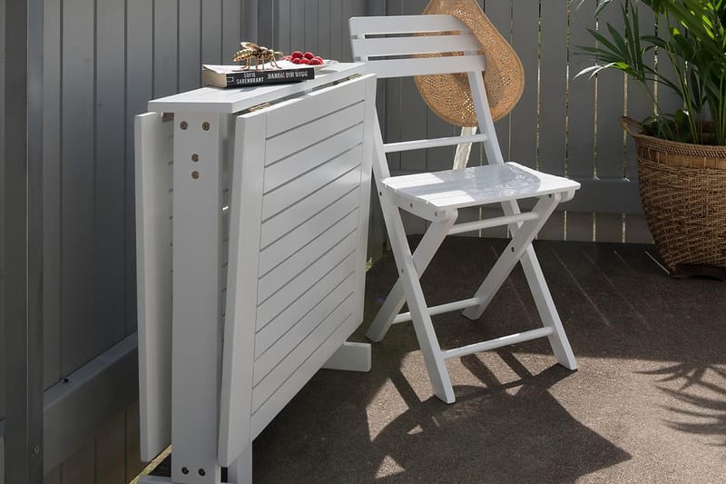 HILLERSTORP ÅRE Slagbord 70x20/80/140 cm Vit Akacia - Utemöbler - Trädgårdsbord & Utebord - Campingbord