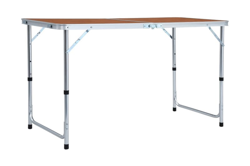 Hopfällbart campingbord aluminium 120x60 cm - Brun - Utemöbler - Trädgårdsbord & Utebord - Campingbord