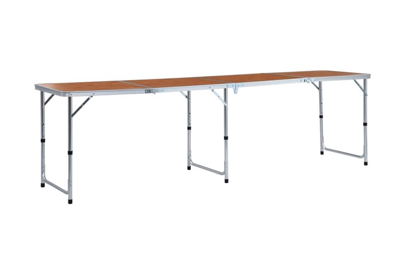 Hopfällbart campingbord aluminium 240x60 cm - Brun - Campingbord