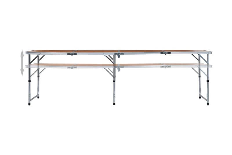 Hopfällbart campingbord aluminium 240x60 cm - Brun - Campingbord