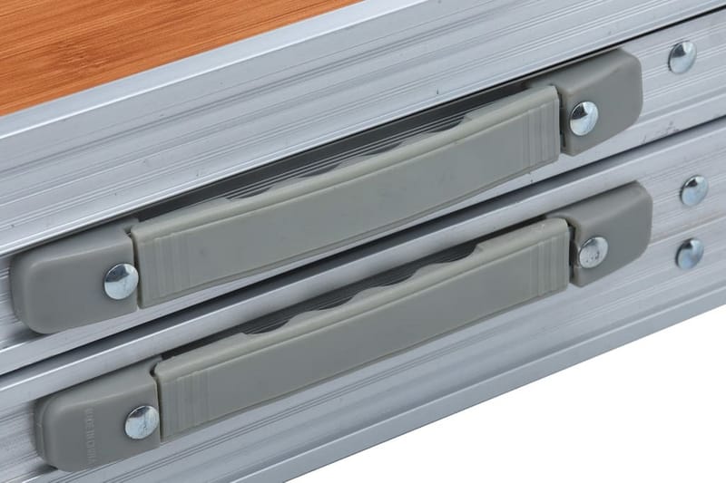 Hopfällbart campingbord aluminium 240x60 cm - Brun - Utemöbler - Trädgårdsbord & Utebord - Campingbord