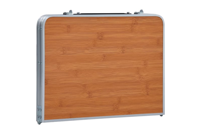 Hopfällbart campingbord brun aluminium 60x40 cm - Brun - Utemöbler - Trädgårdsbord & Utebord - Campingbord